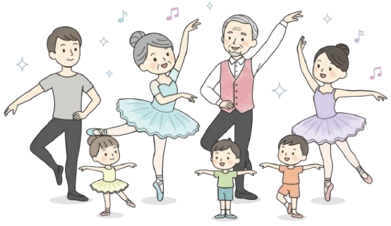 Family enjoying ballet